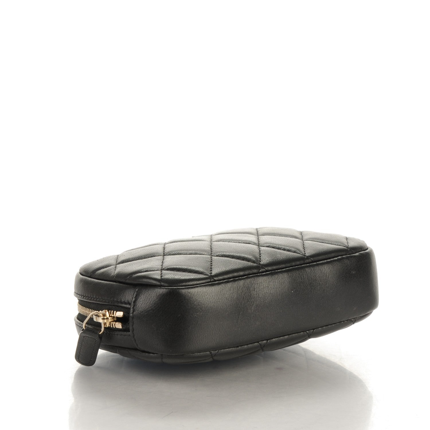 Chanel Lambskin Quilted Small Curvy Pouch Cosmetic Case Black 4 of 7