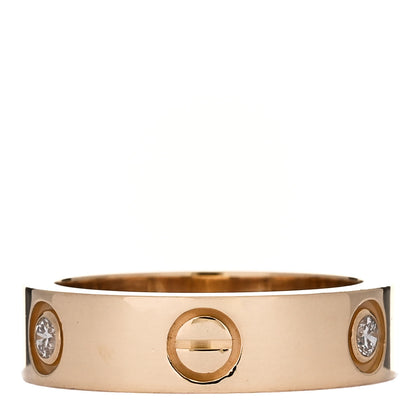 Cartier 18K Yellow Gold 3 Diamond 5.5mm LOVE Ring 55 7.25 3 of 4