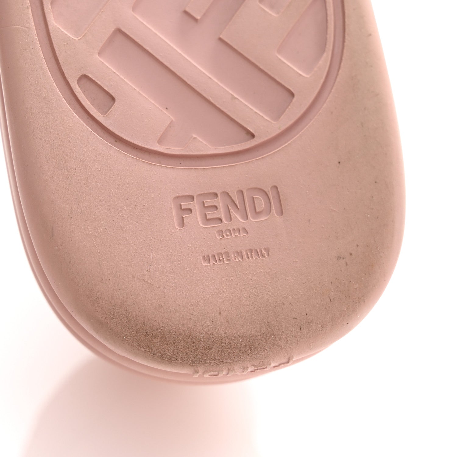 Fendi Lambksin FF Embossed Rise Low Top Sneakers 37 Nude Blush 7 of 11