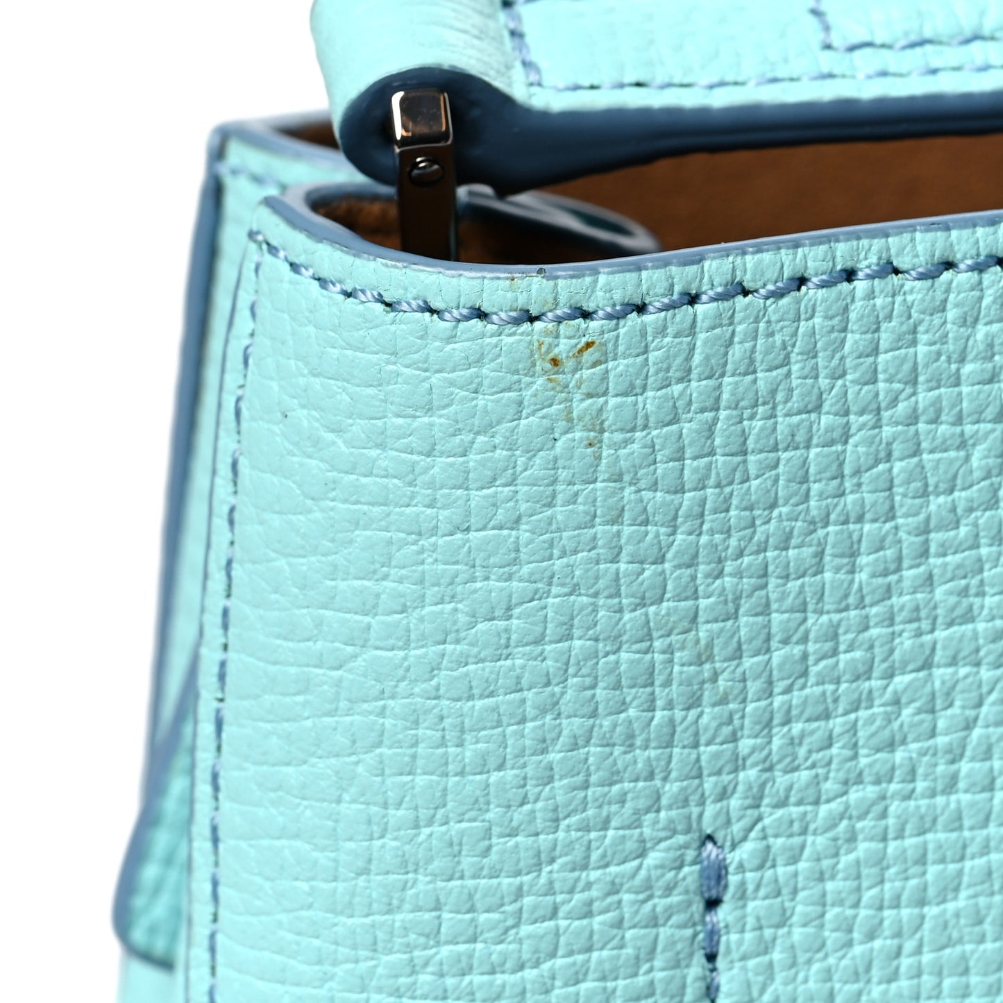 Grained Calfskin Mini Tote Light Blue