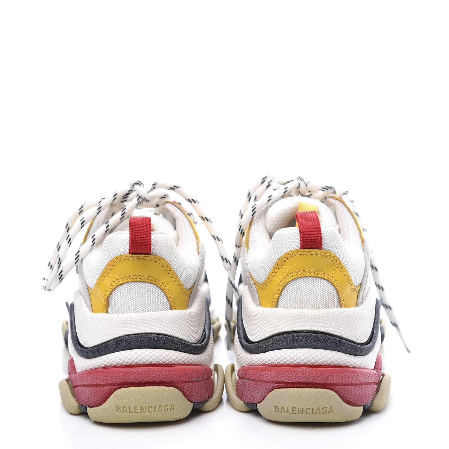 Balenciaga Mesh Nubuck Womens Triple S Sneakers 35 White Gris Jaune Rose 7 of 9