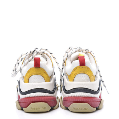 Balenciaga Mesh Nubuck Womens Triple S Sneakers 35 White Gris Jaune Rose 7 of 9