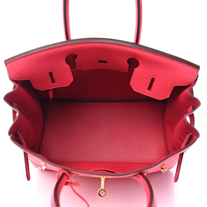 Hermes Taurillon Clemence Birkin 30 Rose Extreme 7 of 29
