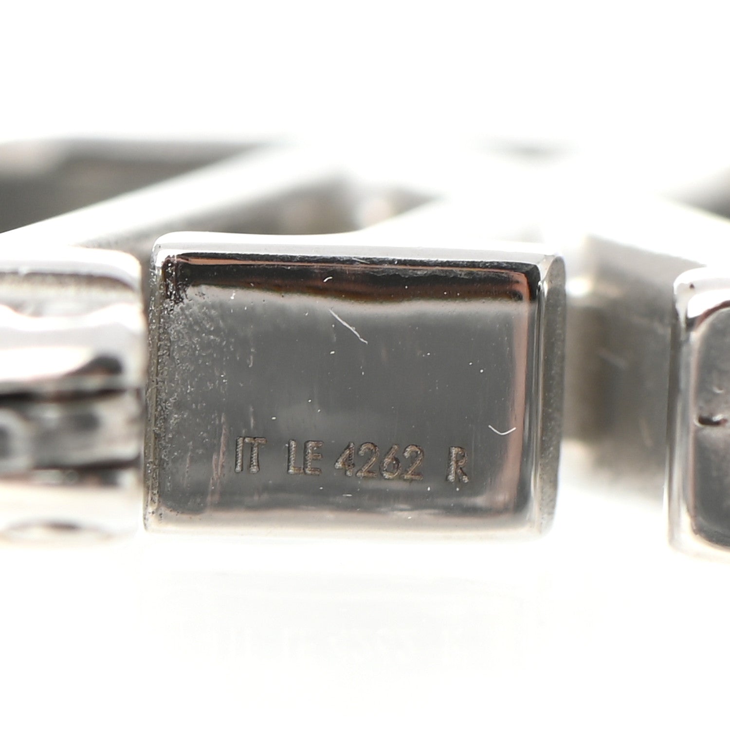 Louis Vuitton Palladium Small Louise Hoop Earrings Silver 4 of 5