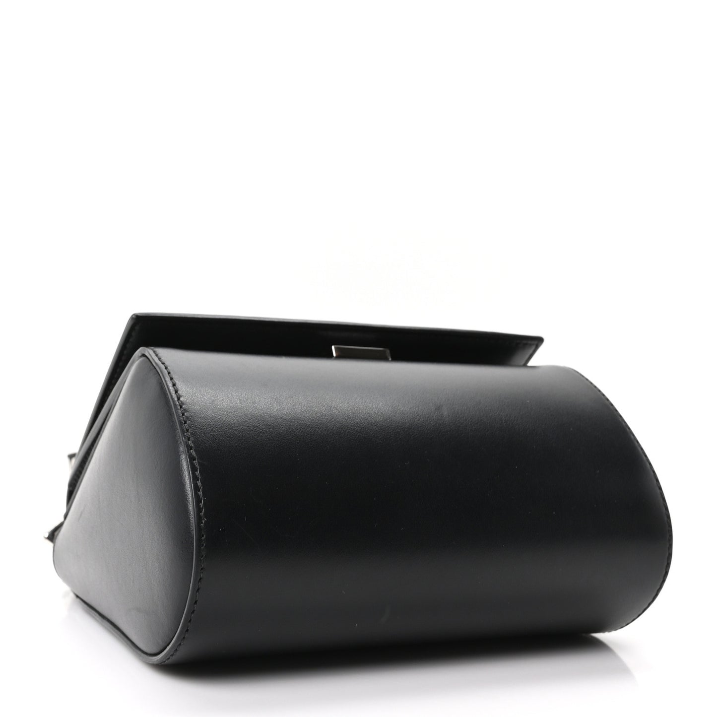 Calfskin Mini Pandora Box Logo Strap Crossbody Bag Black