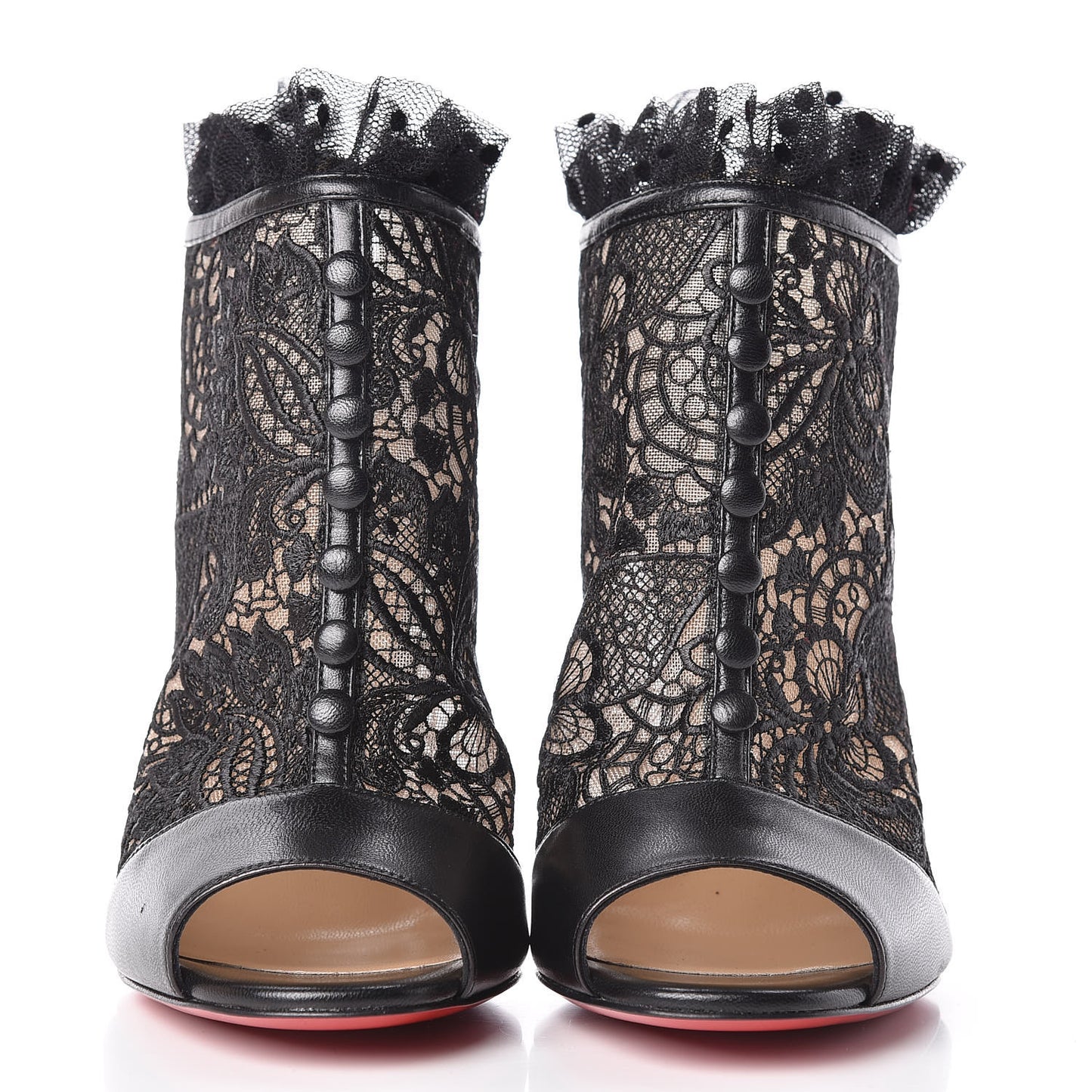 Lace Kid Henrietta 100 Booties 39.5 Black