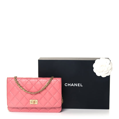Chanel Aged Calfskin Quilted Reissue Wallet On Chain WOC Pink 14 of 14