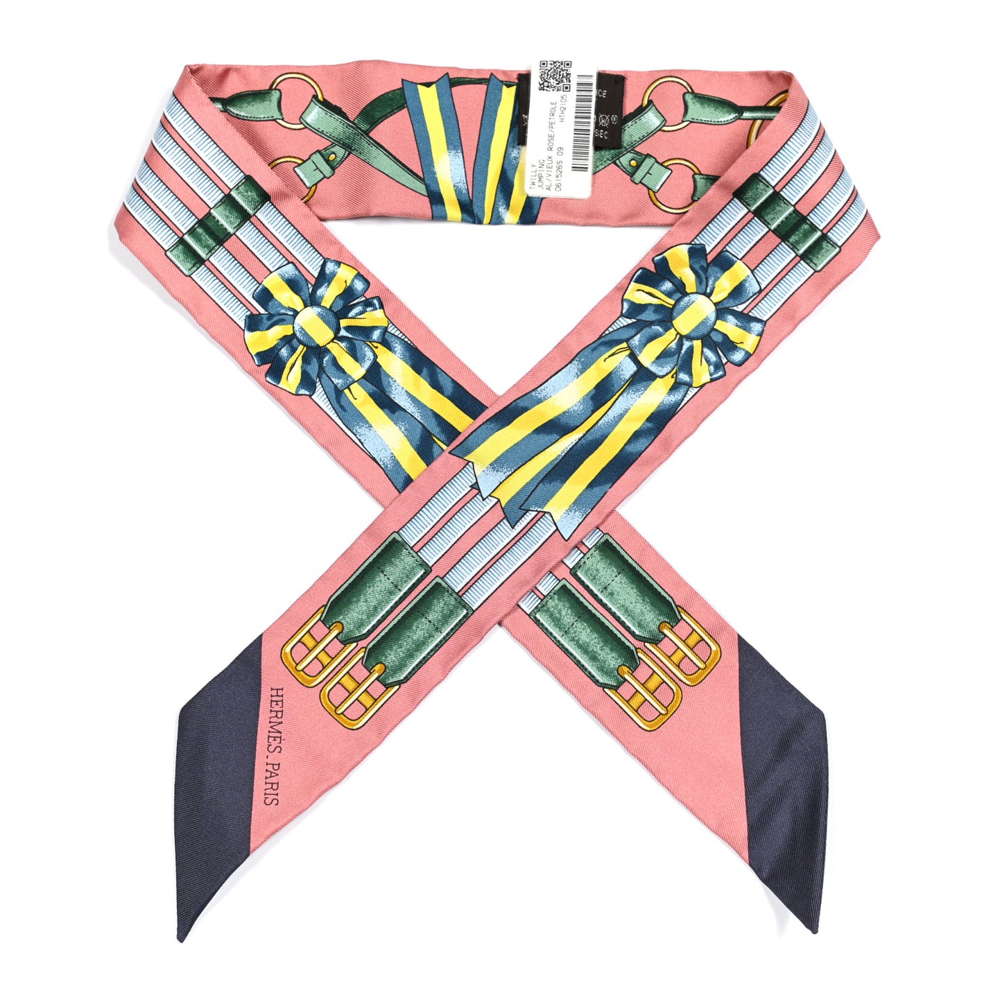 Silk Jumping Twilly Vieux Rose Petrole