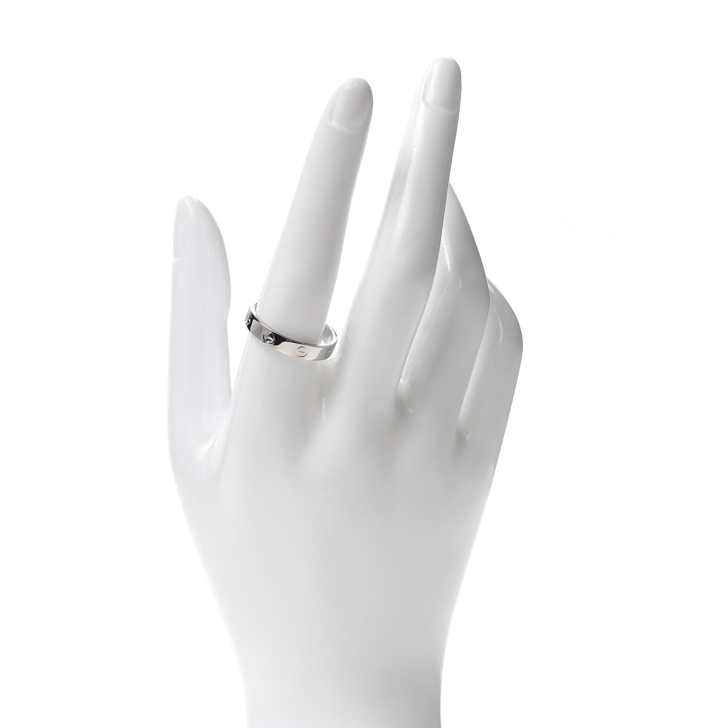 Cartier 18K White Gold 3.5mm LOVE Wedding Band Ring 61 9.5 2 of 4