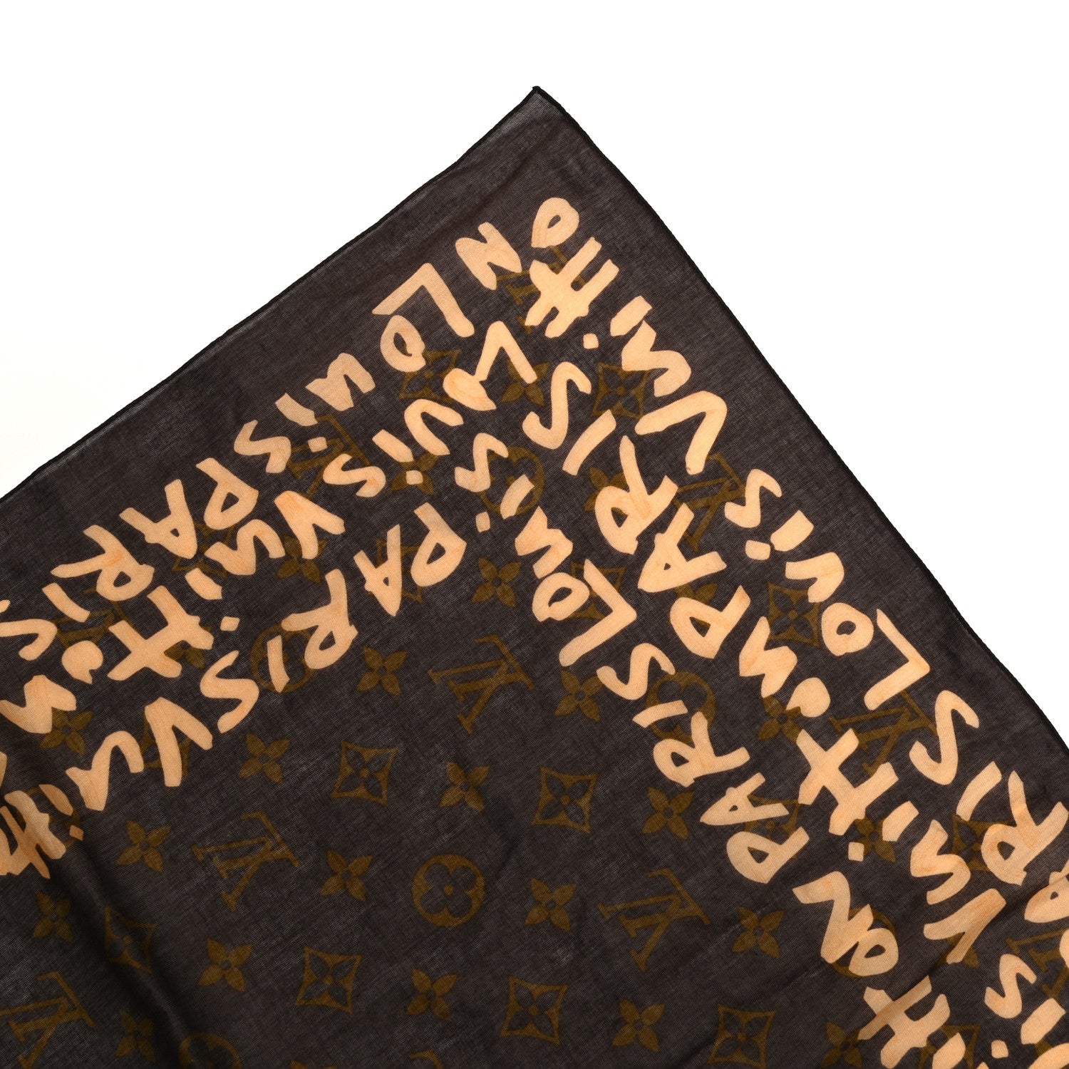 Louis Vuitton Silk Graffiti Monogram Scarf Peach 7 of 7
