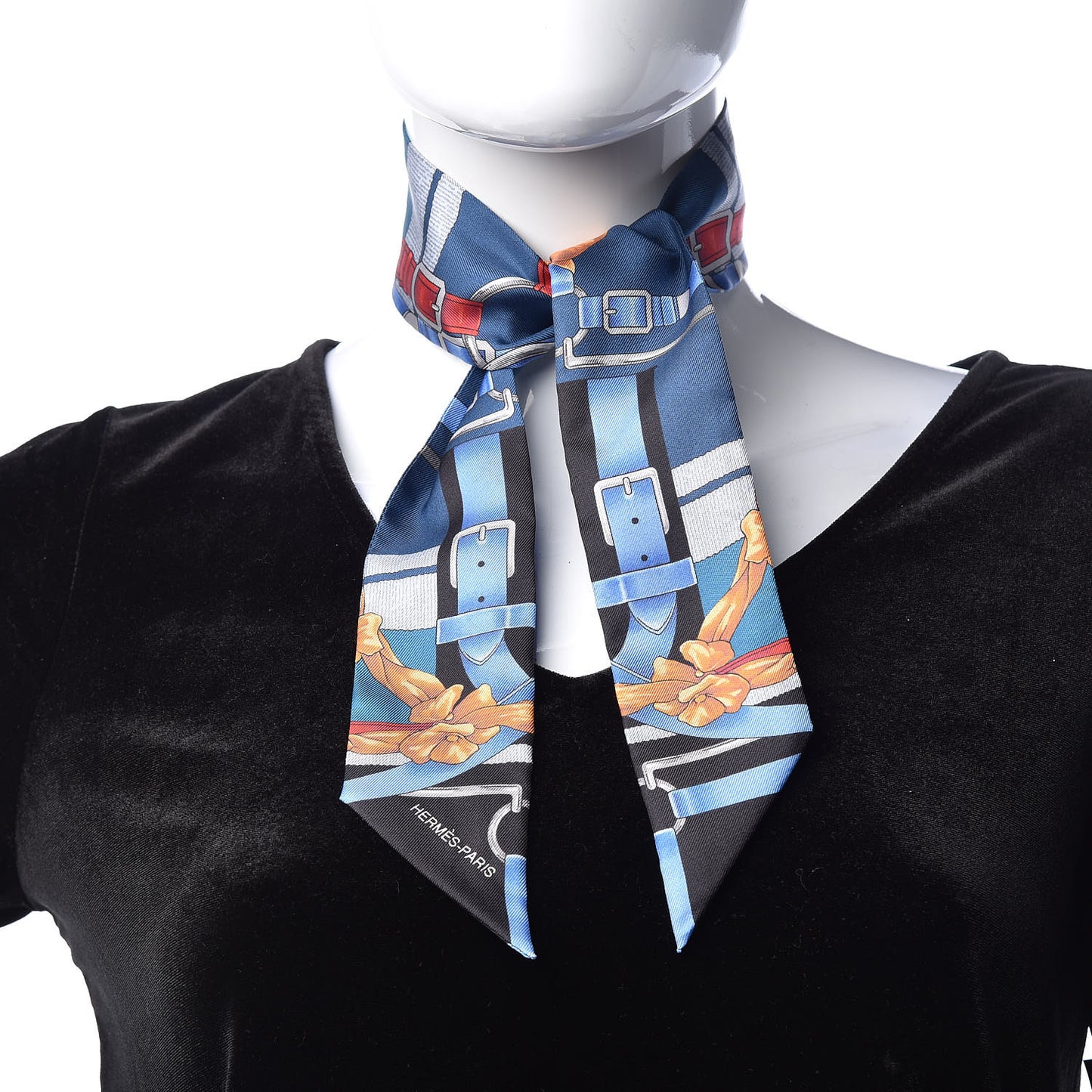 Silk Grand Manege Twilly Bleu Rouge Black