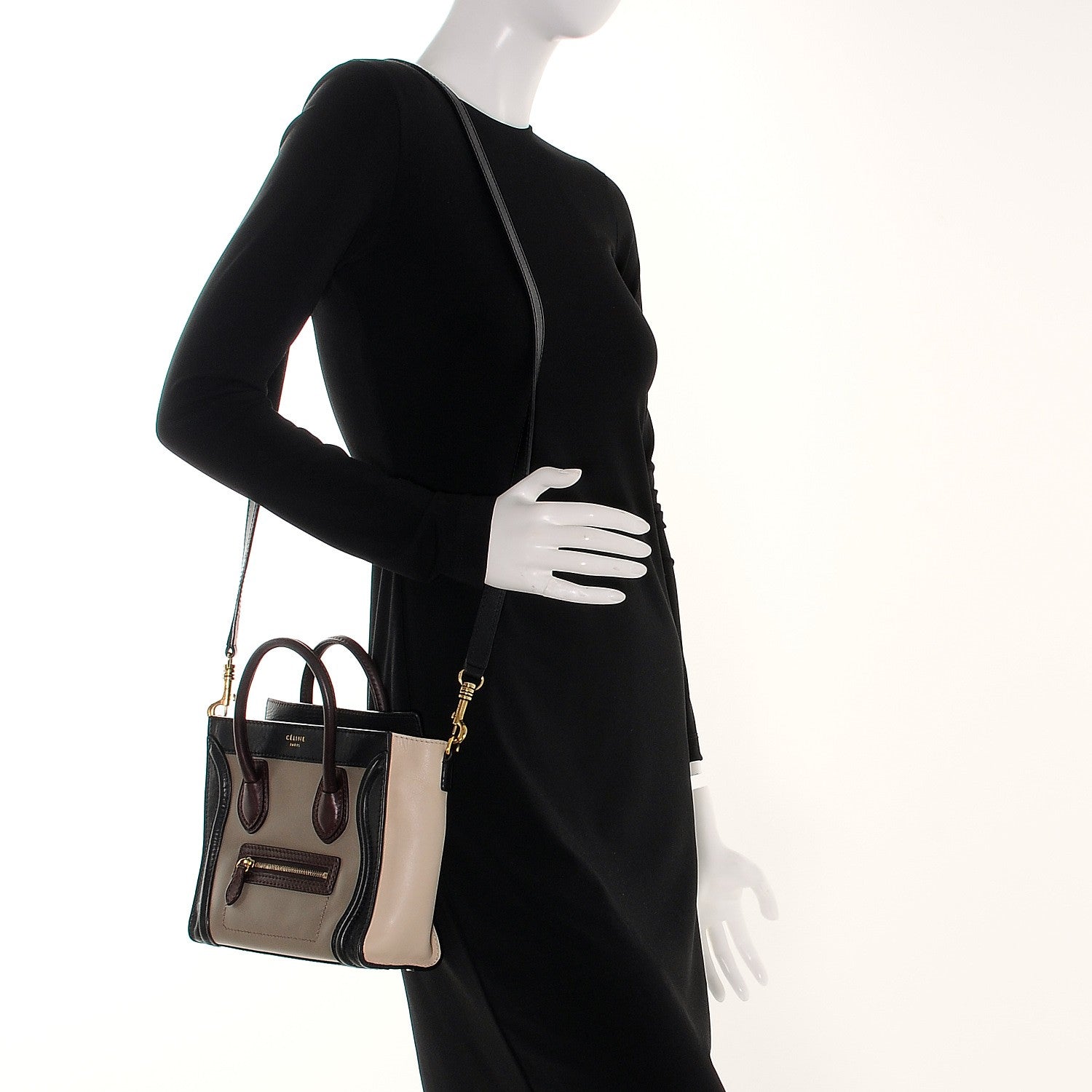 Celine Smooth Calfskin Nano Tri-Color Luggage Grey 2 of 8