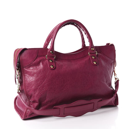Balenciaga Agneau Classic Gold Hardware City Rose Dahlia 4 of 11