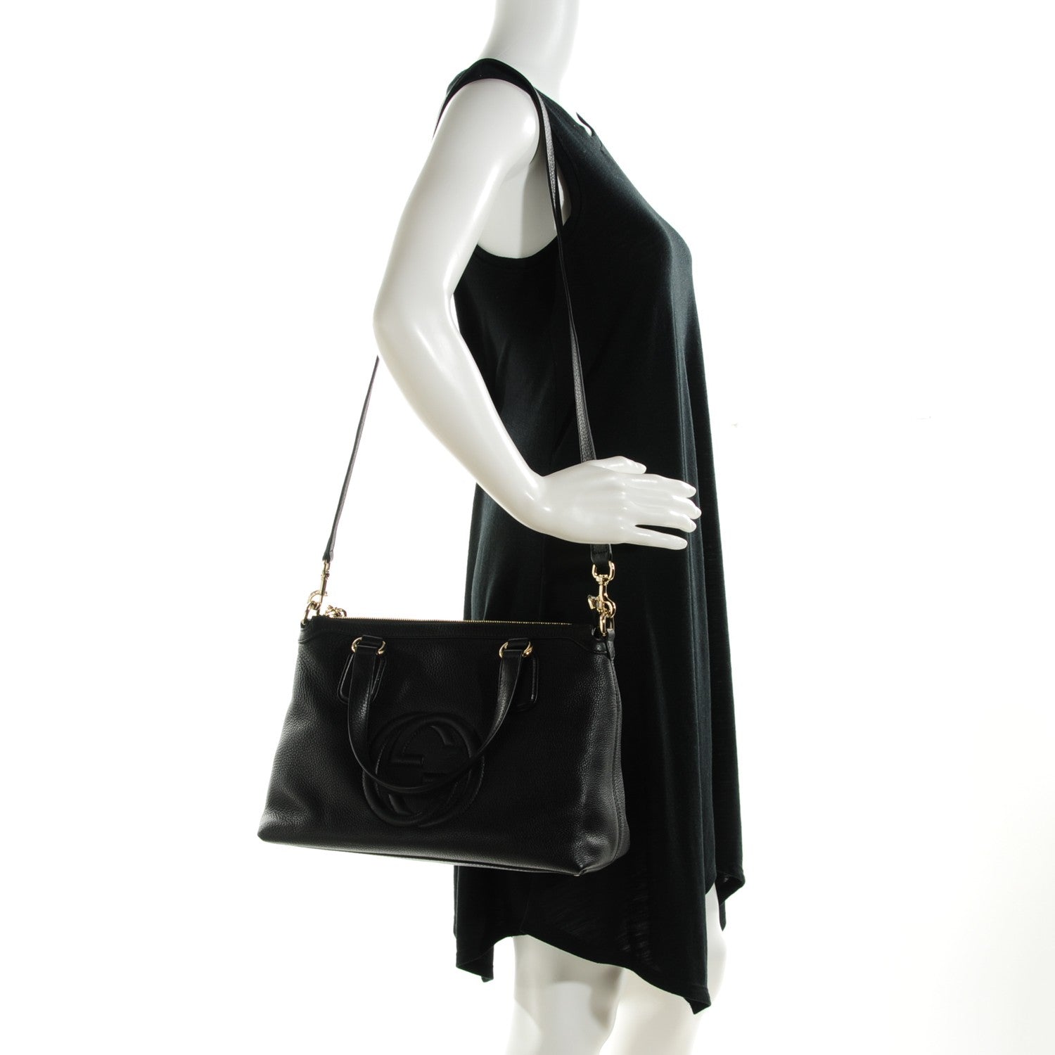Gucci Cellarius Calfskin Small Soho Top Handle Satchel Black 2 of 7