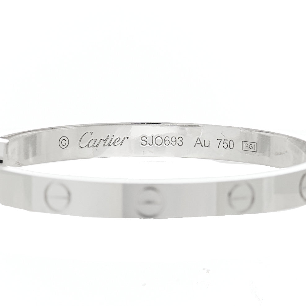 Cartier 18K White Gold Large LOVE Hoop Earrings 4 of 5