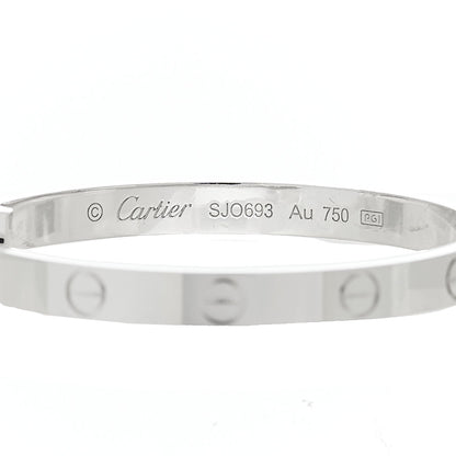 Cartier 18K White Gold Large LOVE Hoop Earrings 4 of 5