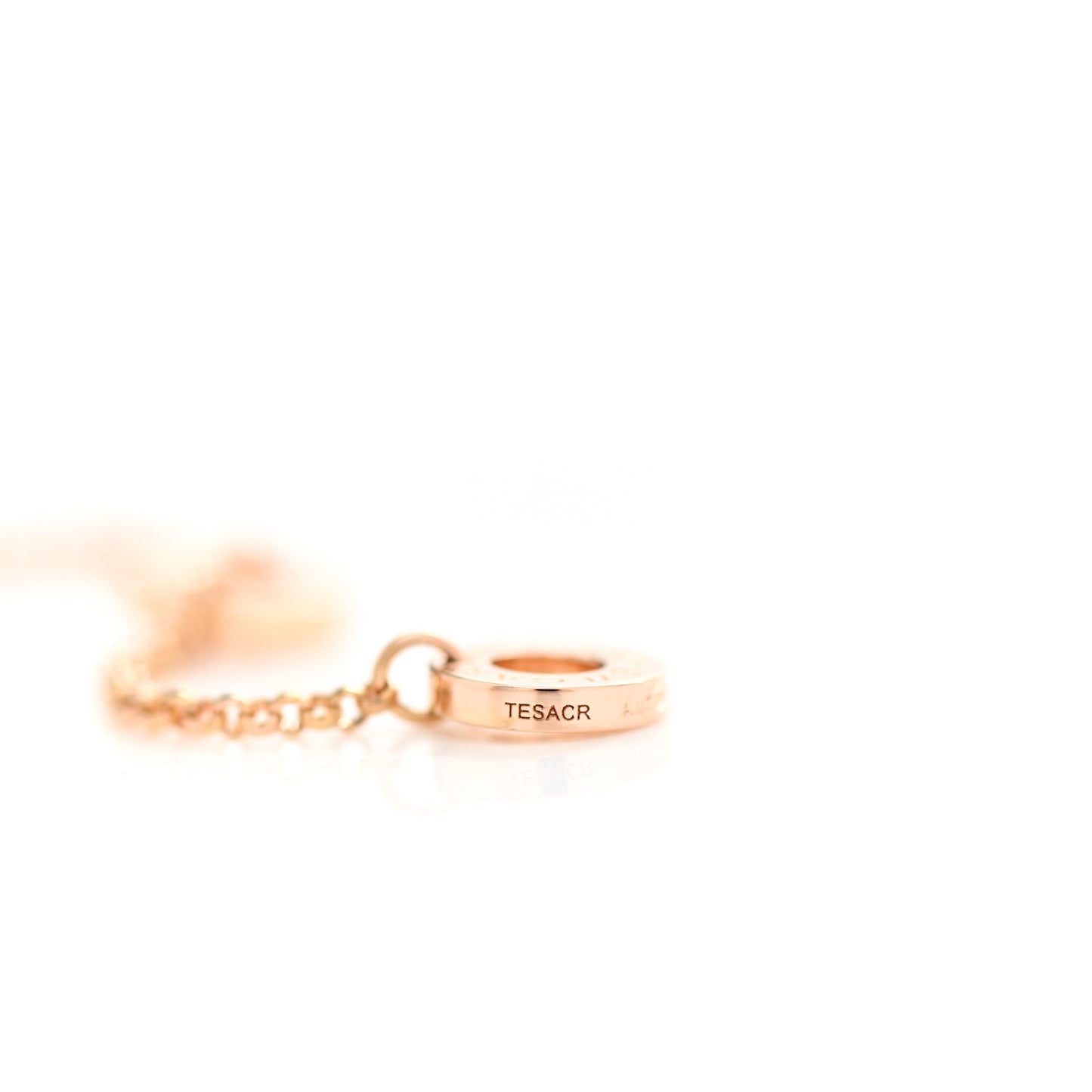 18K Rose Gold Diamond Small B.Zero1 Pave Pendant Necklace