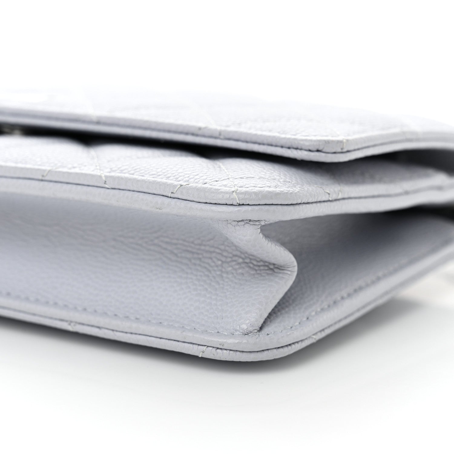 Chanel Caviar Quilted Wallet On Chain WOC Light Grey 11 of 11