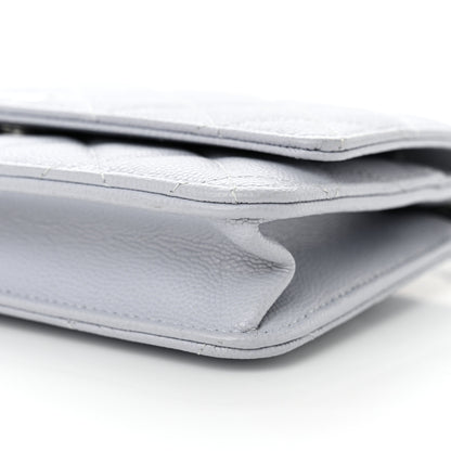 Chanel Caviar Quilted Wallet On Chain WOC Light Grey 11 of 11