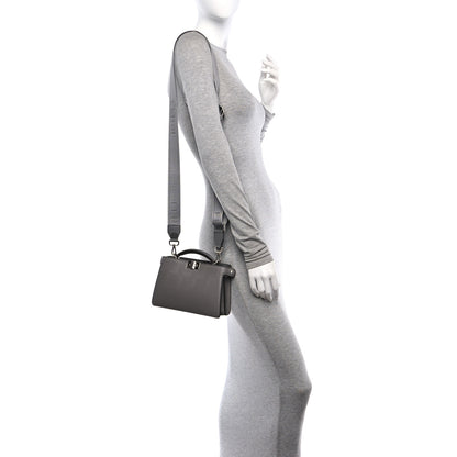 Fendi Calfskin Striped Texture FF Peekaboo I See U X Cross Satchel Moon Argilla 2 of 11