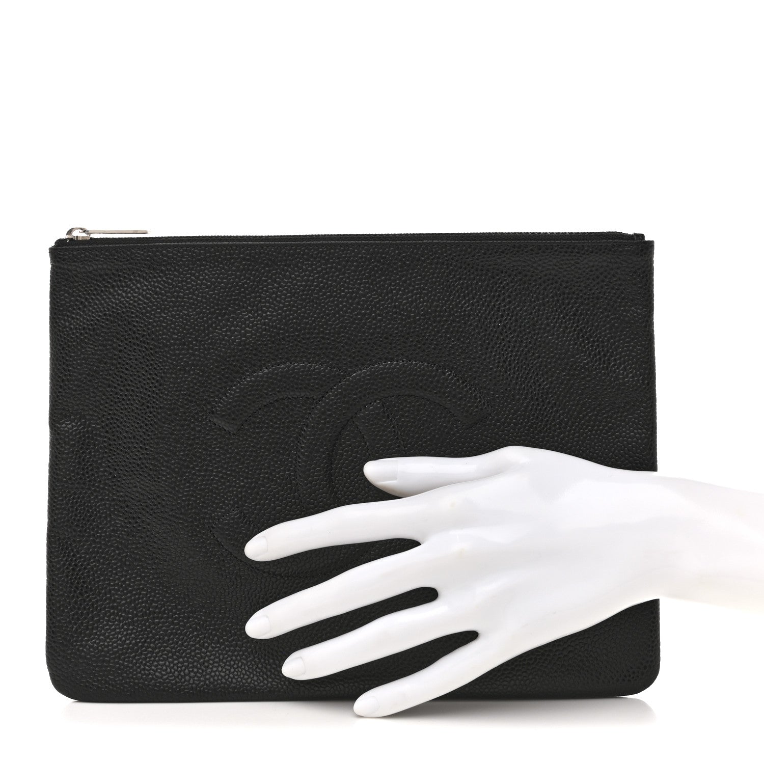 Chanel Caviar Timeless CC Cosmetic Pouch Black 2 of 8
