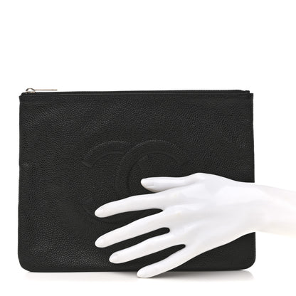 Chanel Caviar Timeless CC Cosmetic Pouch Black 2 of 8