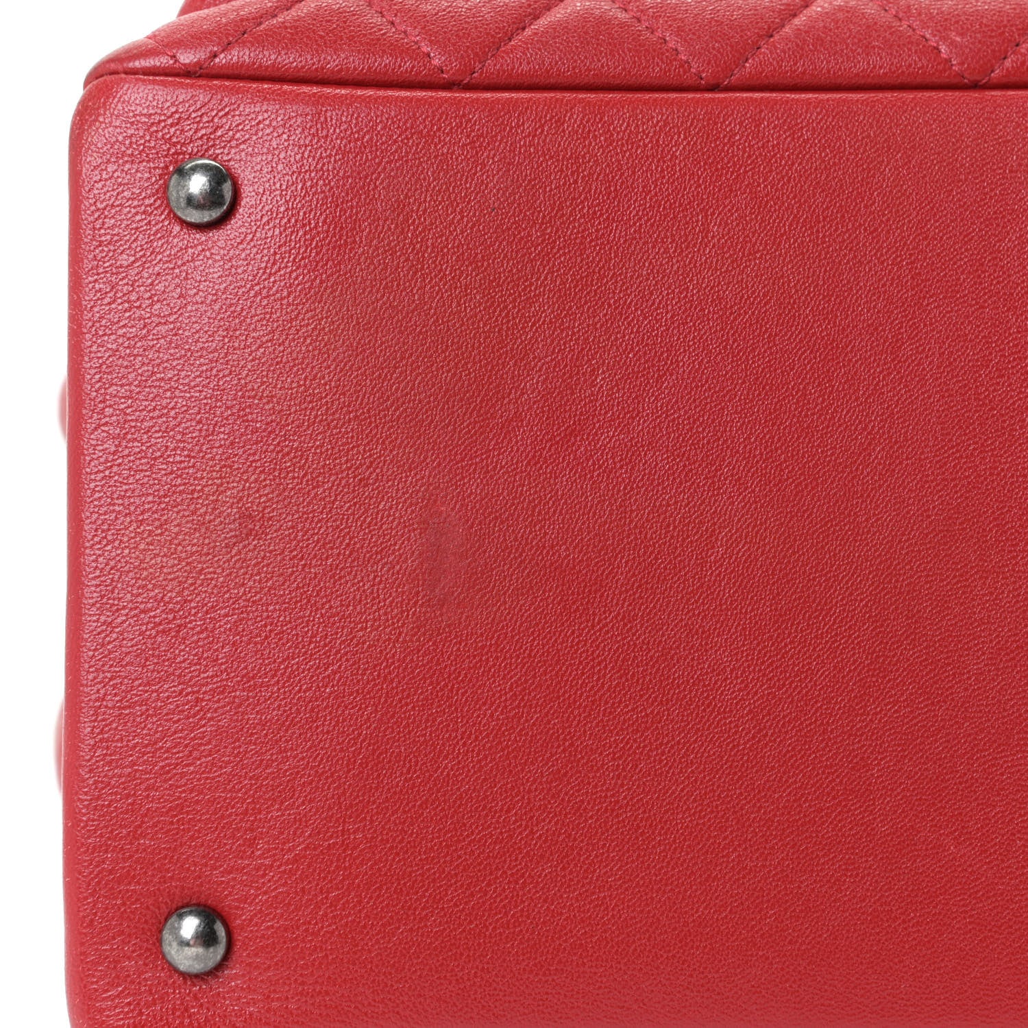 Chanel Shiny Sheepskin Quilted Medium Shopping Tote Red 10 of 17