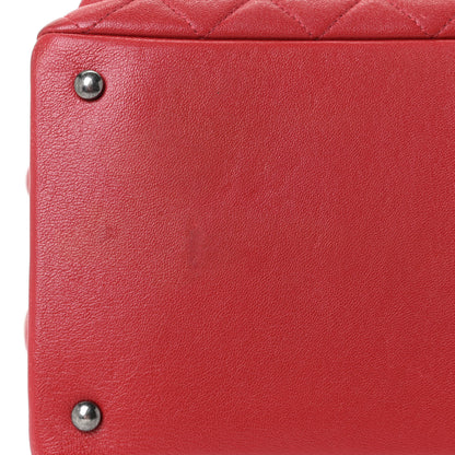 Chanel Shiny Sheepskin Quilted Medium Shopping Tote Red 10 of 17