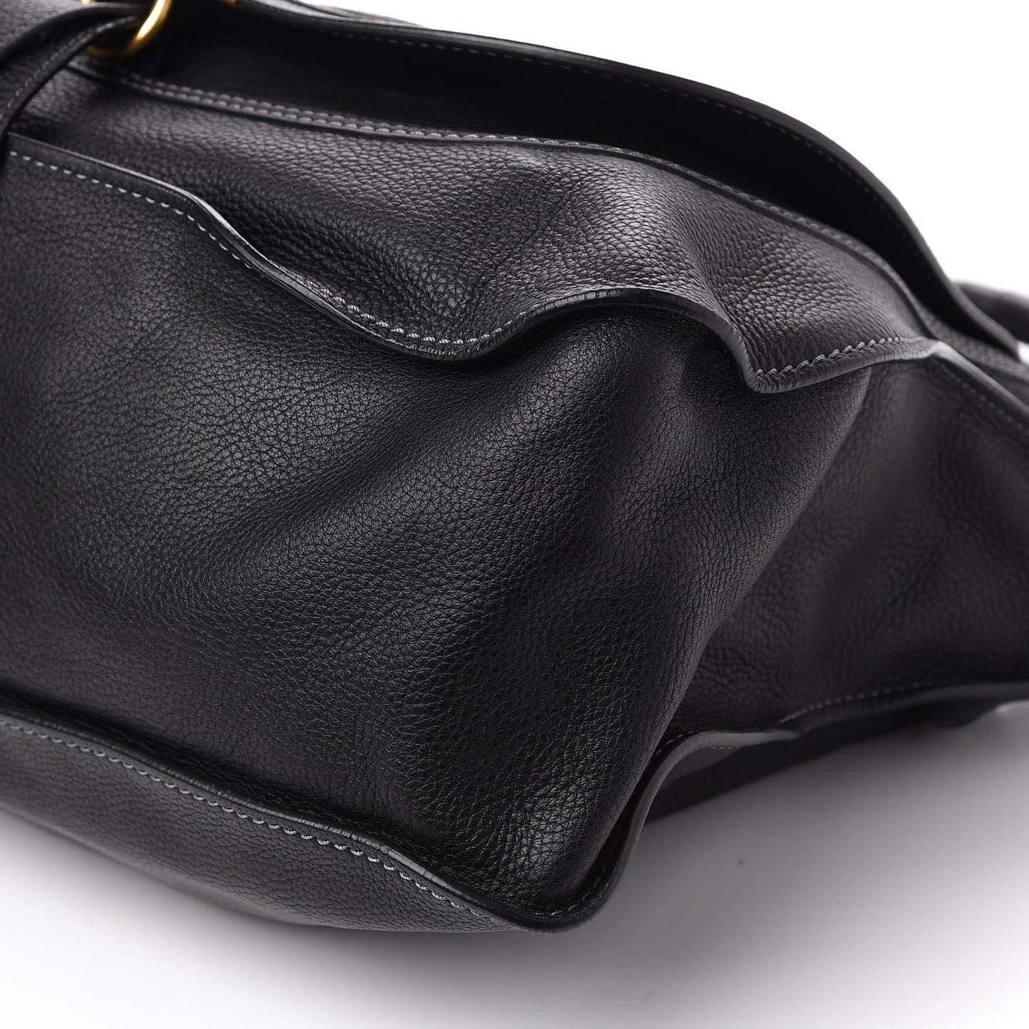 Calfskin Large Marcie Satchel Black
