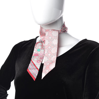 Hermes Silk Tapis Persans Twilly Rose Vert De Eau Creme 2 of 4