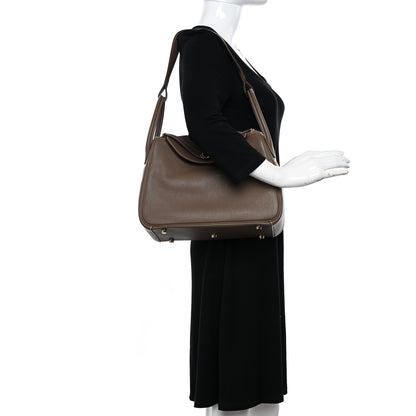 Hermes Taurillon Clemence Lindy 30 Etoupe 2 of 10