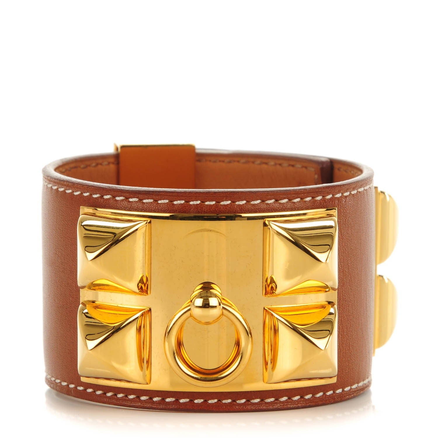 Hermes Barenia Collier De Chien CDC Bracelet S Fauve 1 of 5