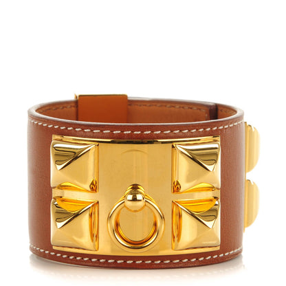 Hermes Barenia Collier De Chien CDC Bracelet S Fauve 1 of 5