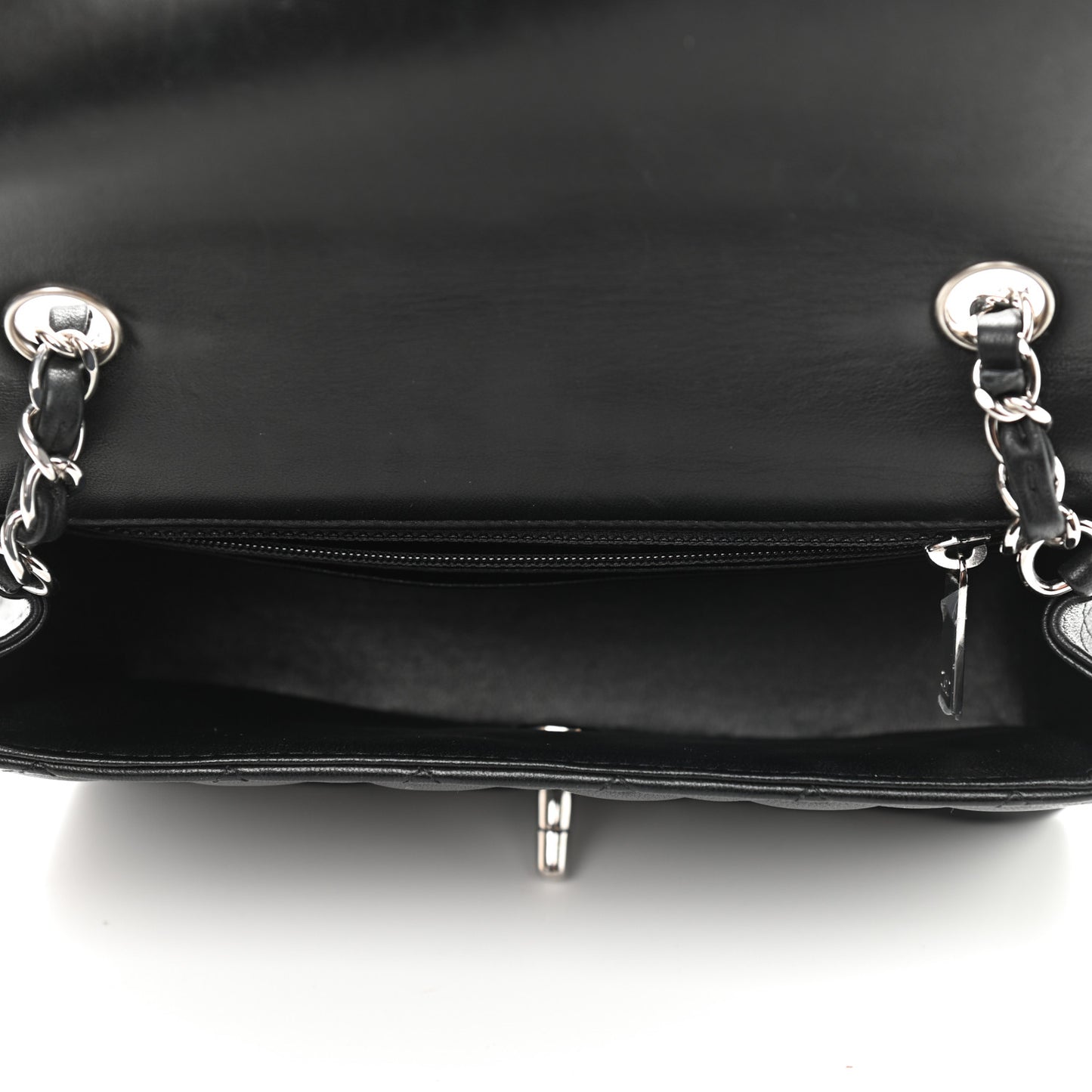 Lambskin Quilted Mini Rectangular Flap Black