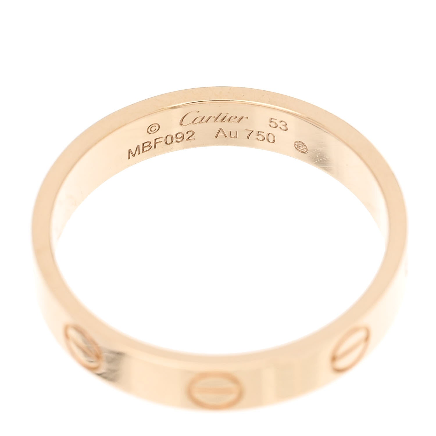 Cartier 18K Yellow Gold 3.5mm LOVE Wedding Band Ring 53 6.5 4 of 4