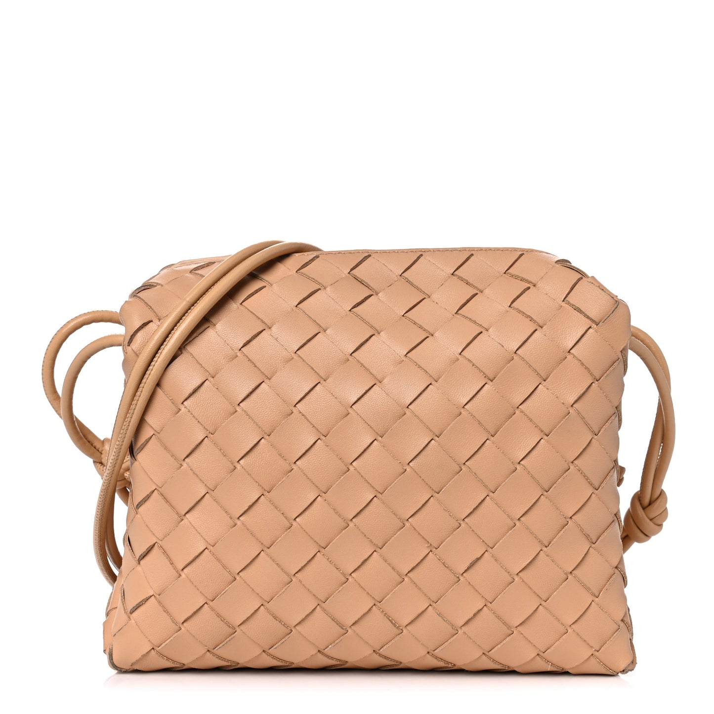 Nappa Intrecciato Small Loop Camera Bag Almond