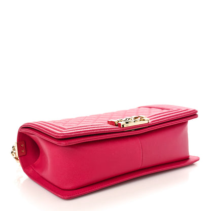 Chanel Caviar Quilted Medium Boy Flap Fuchsia 4 of 10