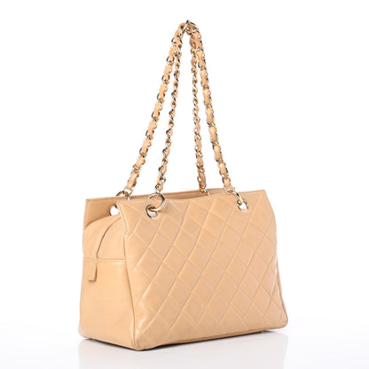 Chanel Lambskin Quilted Petit Timeless Shopping Tote PTT Beige 2 of 4
