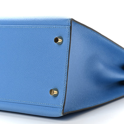 Hermes Epsom Kelly Sellier 32 Bleu Paradis 10 of 10