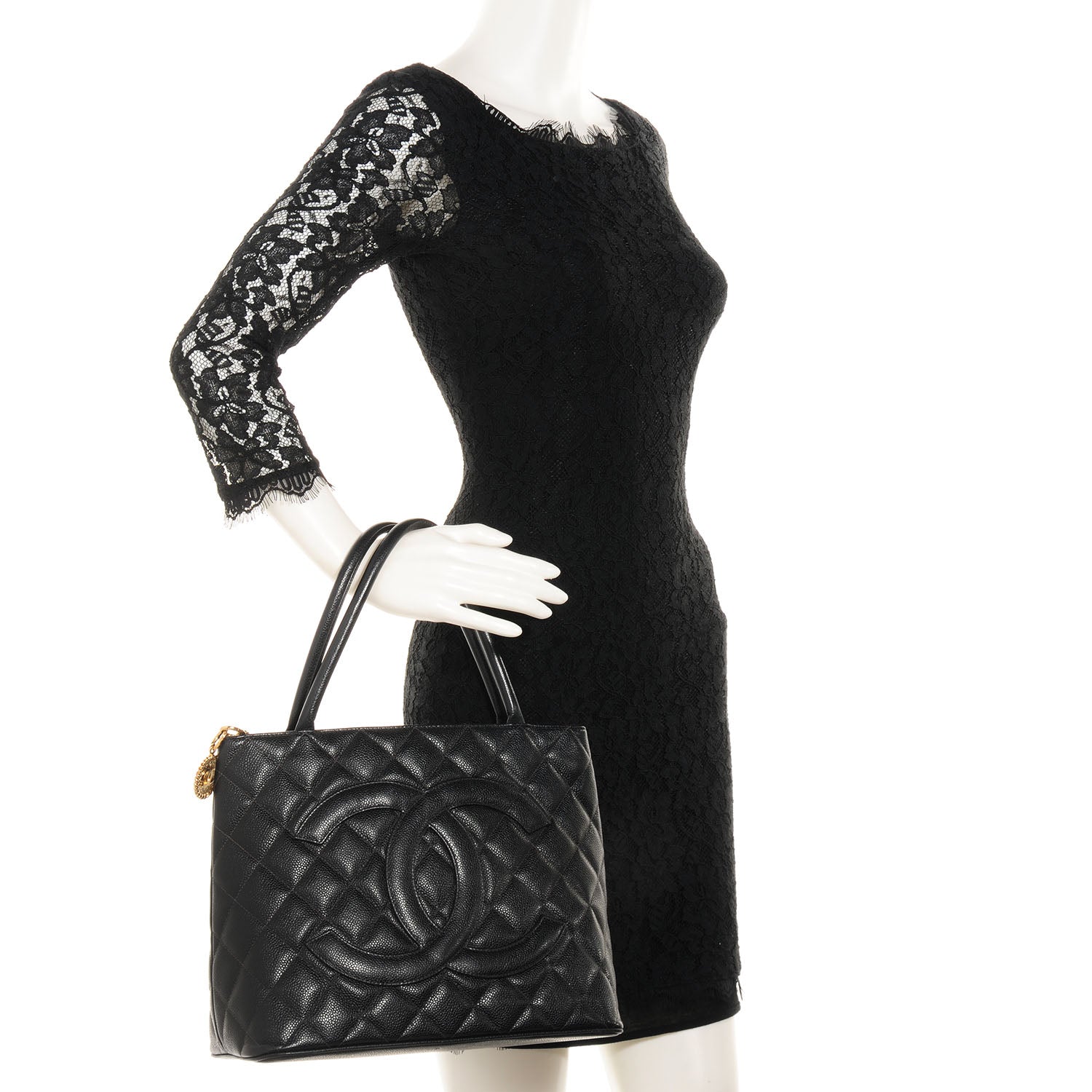 Chanel Caviar Medallion Tote Black 2 of 8
