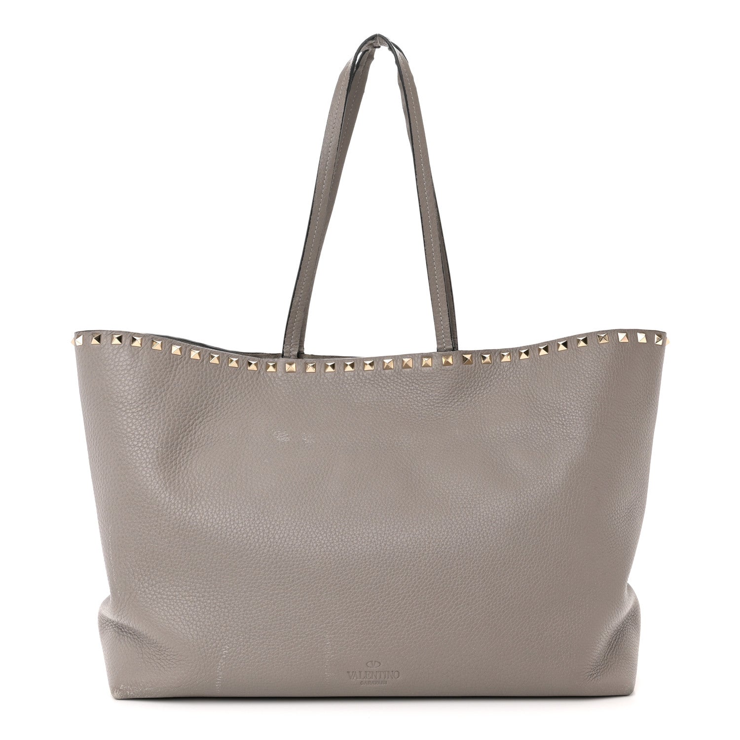 Valentino Garavani Grained Calfskin Rockstud Shoulder Tote Perla 1 of 24