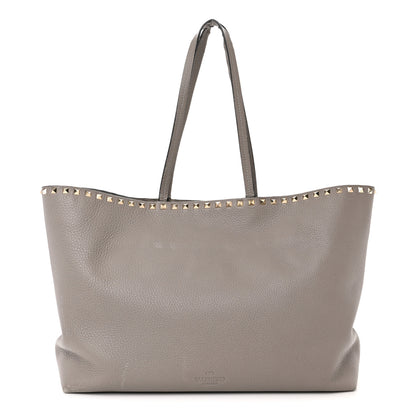 Valentino Garavani Grained Calfskin Rockstud Shoulder Tote Perla 1 of 24