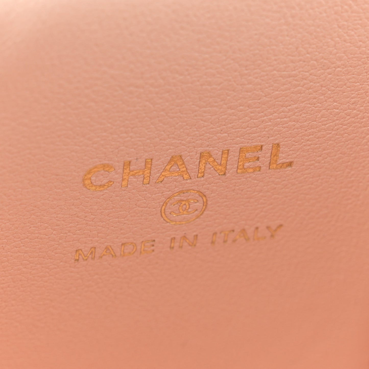 Lambskin Quilted Mini Sweet Camellia Vanity Case With Chain Beige