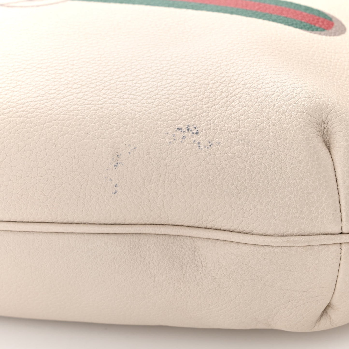 Grained Calfskin Logo Half Moon Hobo White