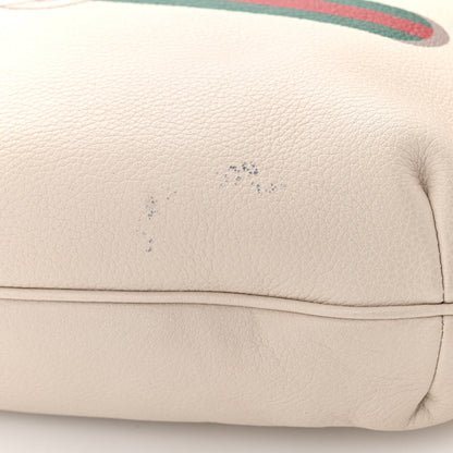 Gucci Grained Calfskin Logo Half Moon Hobo White 11 of 13