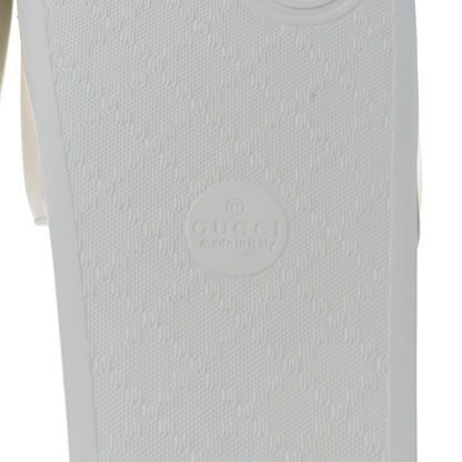 Gucci Nappa Miro Soft Calfskin Womens Interlocking G Slide Sandals 41 Great White Hibiscus Red 7 of 8