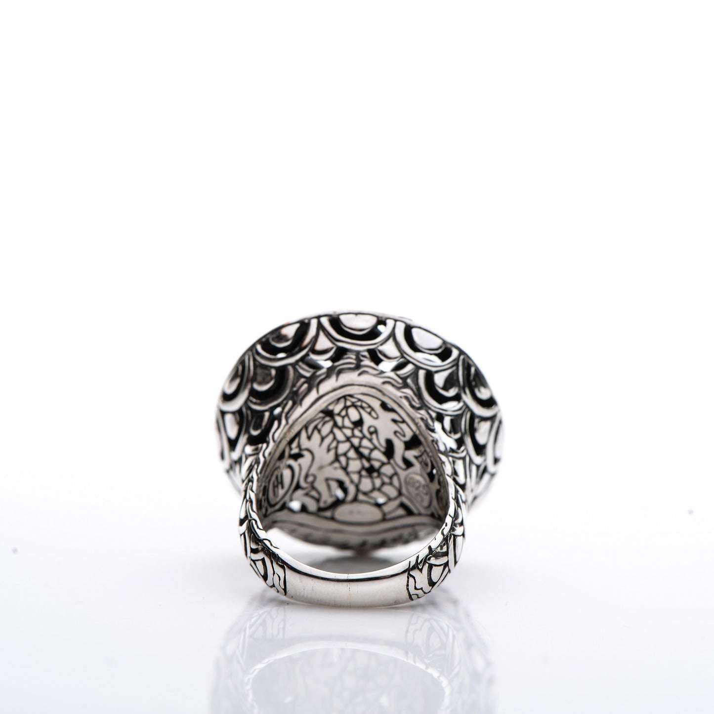 Sterling Silver 18K Yellow Gold Naga Oval Ring 56 7.75
