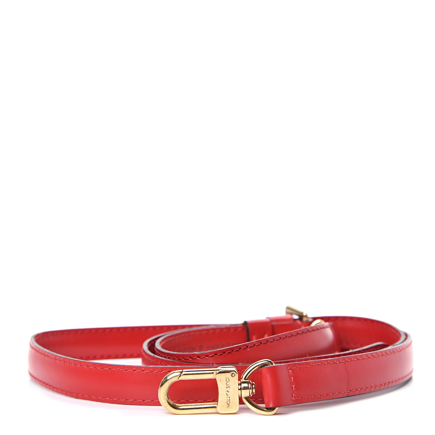 Louis Vuitton Calfskin 16mm Adjustable Shoulder Strap Red 1 of 5