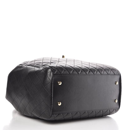 Chanel Lambskin Quilted Large Drawstring Bag Black 4 of 10