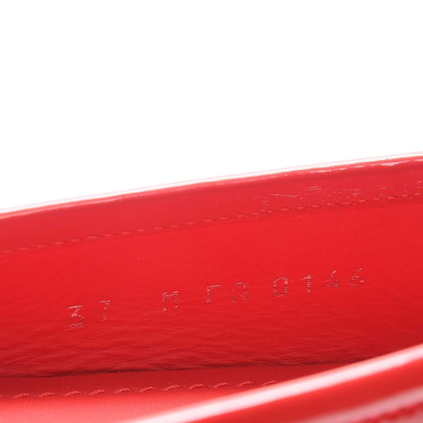 Patent Calfskin Parklane Flat Loafer 37 Rouge